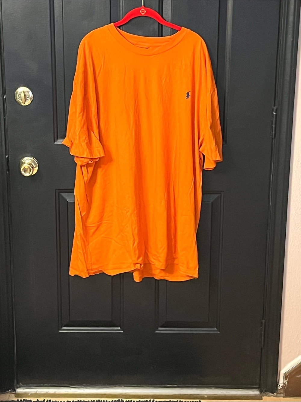 Ralph Lauren Orange Cotton Tee with Printed Care Label